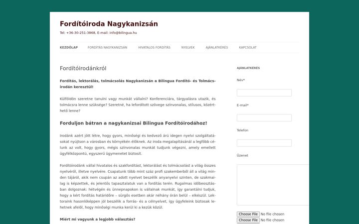 Screenshot di bilingua-nagykanizsa.hu