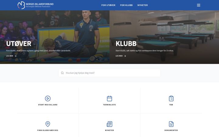 Screenshot of biljardforbundet.no