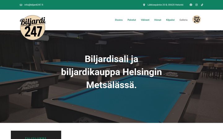 Screenshot of biljardi247.fi