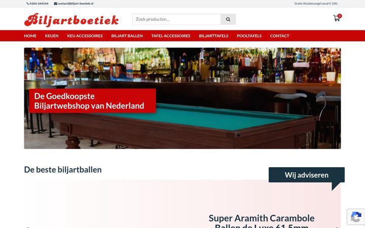 Screenshot of biljart-boetiek.nl