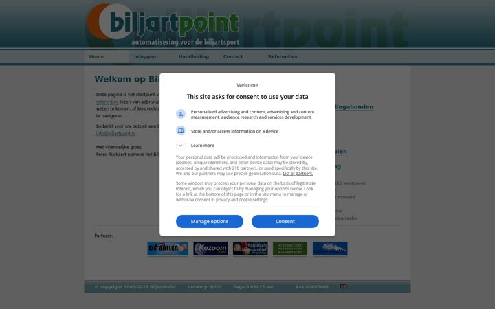 Screenshot of biljartpoint.nl
