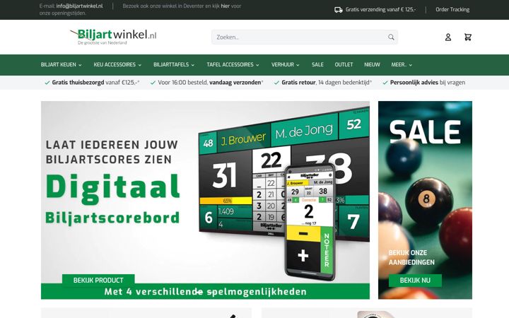 Screenshot of biljartwinkel.nl