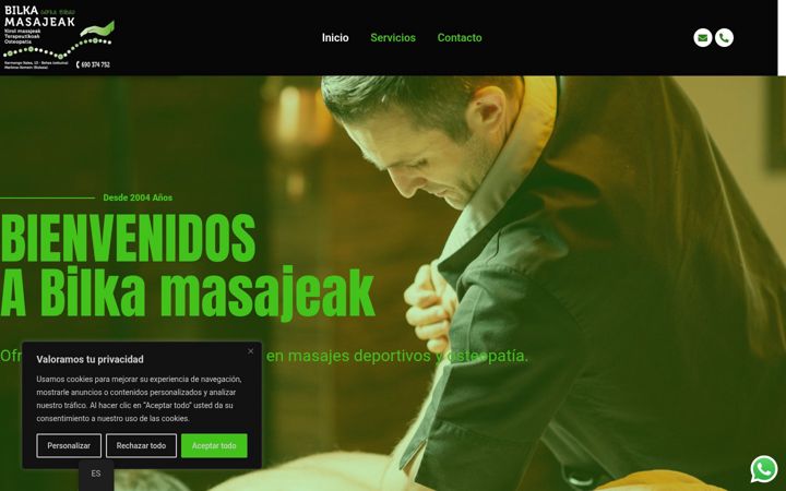Screenshot of bilkamasajeak.com
