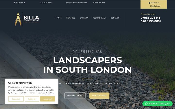 Screenshot of billacontractorsltd.com