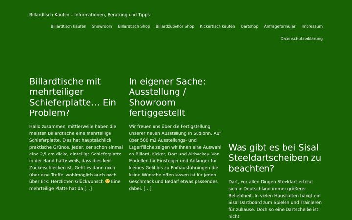 Captura de ecrã de billard-kaufen.de