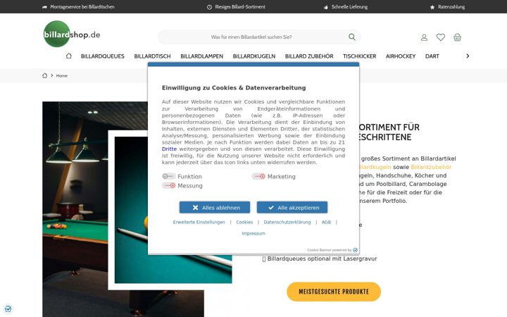 Screenshot of billardshop.de