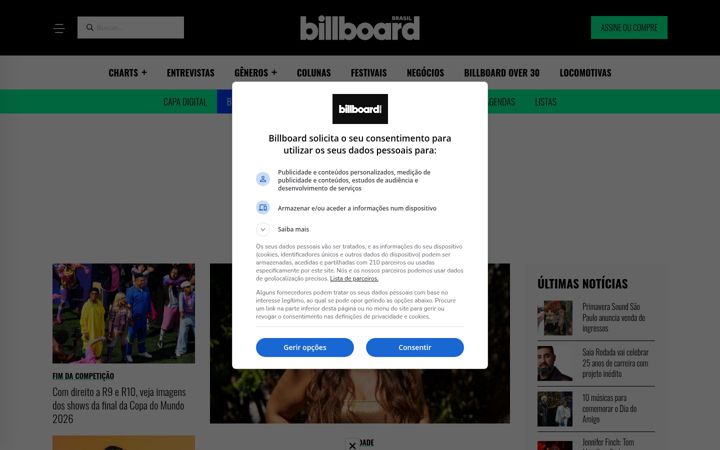 Screenshot of billboard.com.br