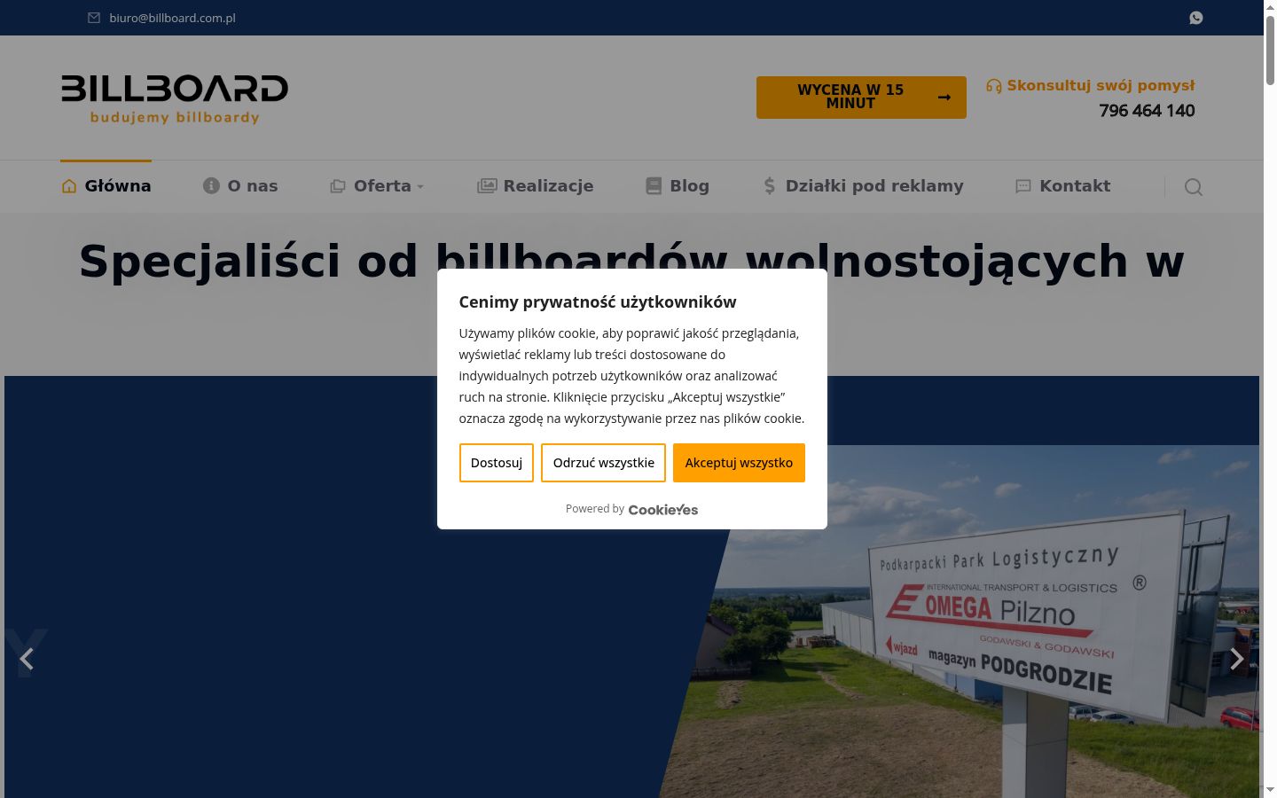 Snimka zaslona bannera za privolu prikazanog prije bilo kakve interakcije