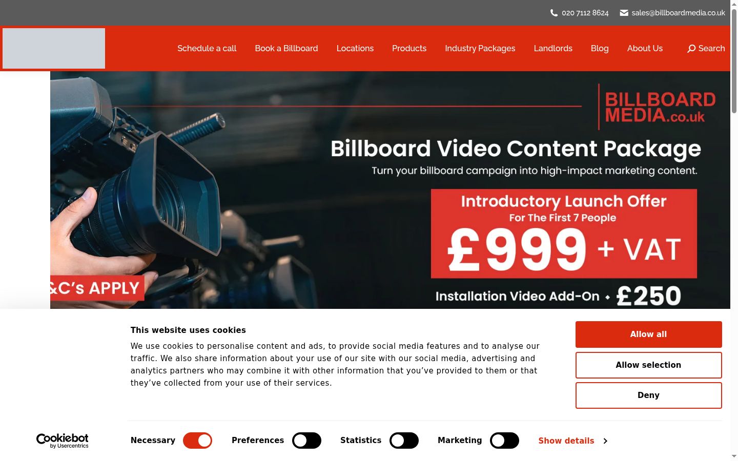 Screenshot of the consent banner shown before any interaction