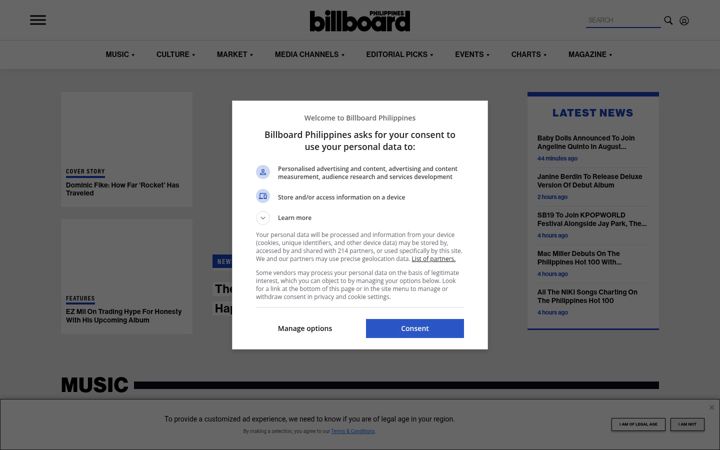 Screenshot of billboardphilippines.com