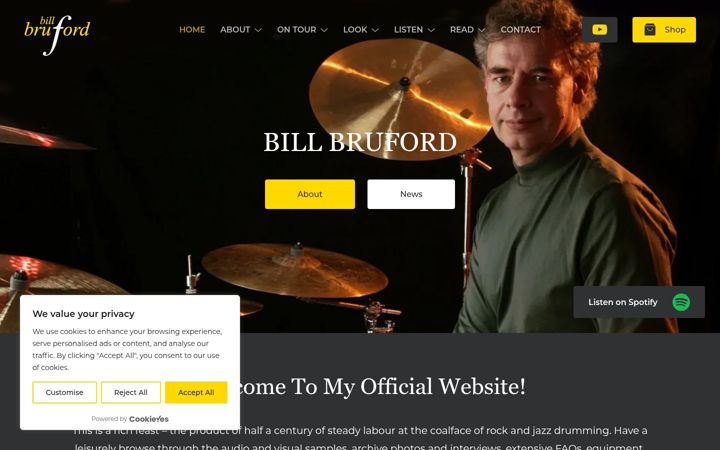 Screenshot of billbruford.com