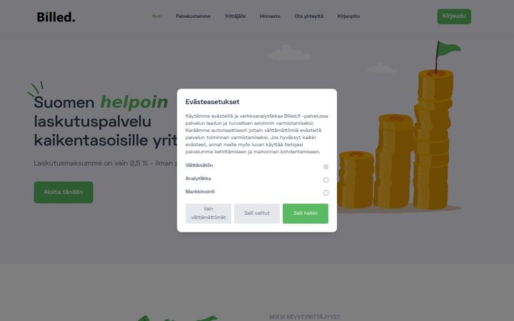 Posnetek zaslona billed.fi