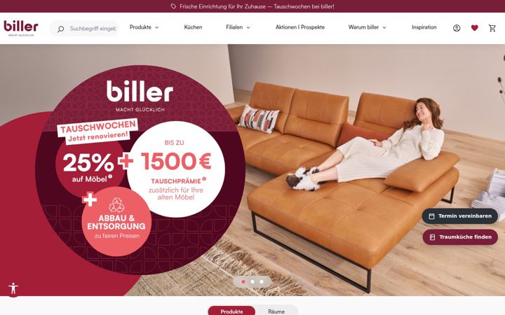 Screenshot of biller.de