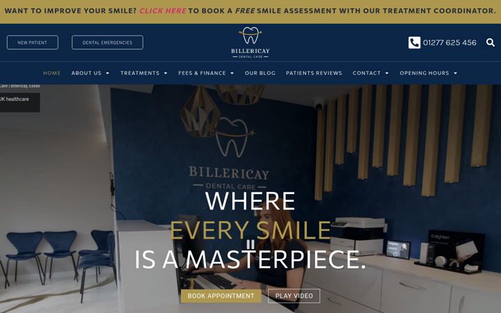 Screenshot of billericaydentalcare.co.uk
