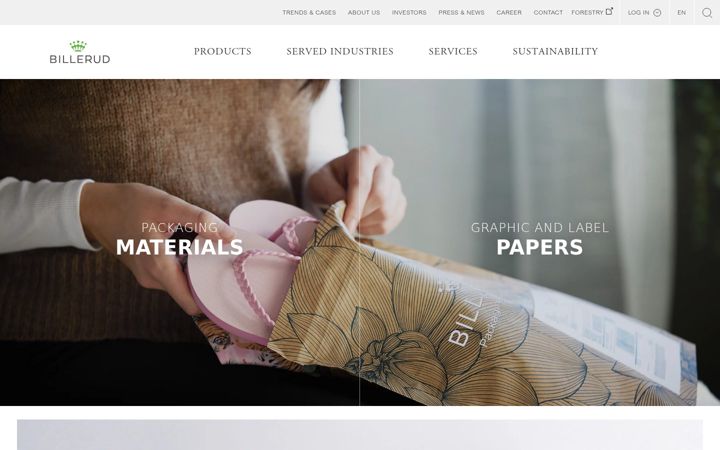 Screenshot of billerud.com