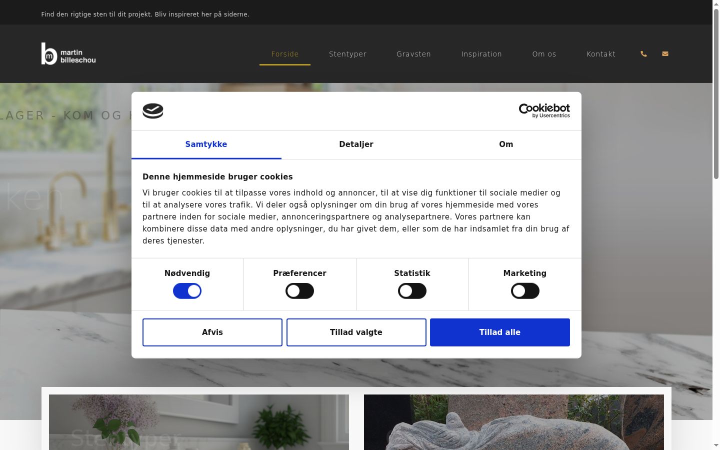 Screenshot of the consent banner shown before any interaction