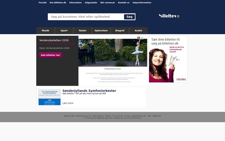 Screenshot of billetten.dk