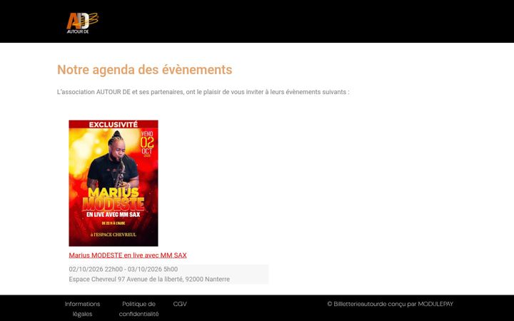 Screenshot of billetterieautourde.fr