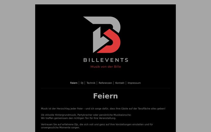 Screenshot of billevents.de