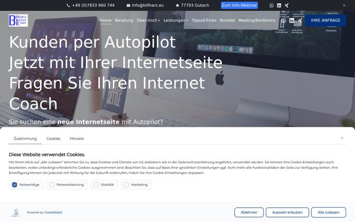 Screenshot of billharz.eu