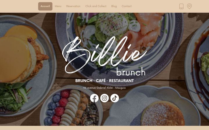 Screenshot of billie-brunch-restaurant.fr