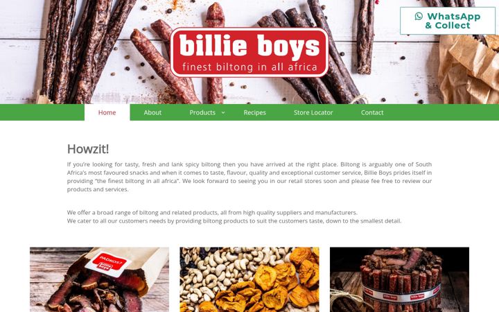 Screenshot of billieboys.co.za