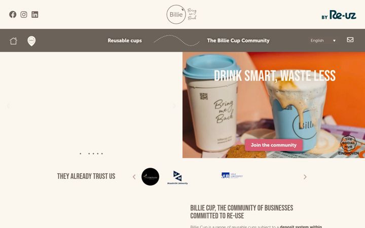 Screenshot of billiecup.com