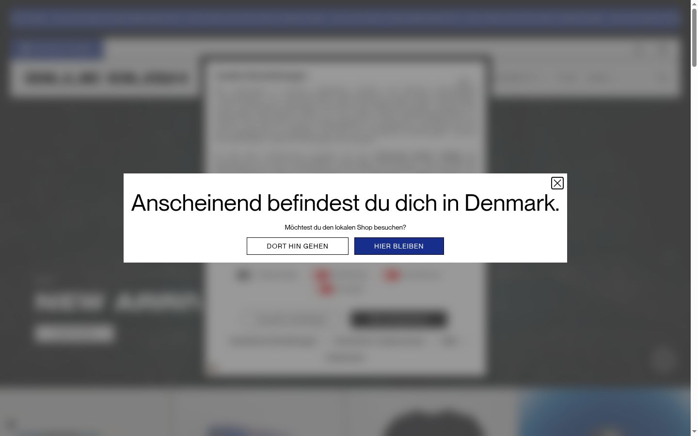 Screenshot des Einwilligungsbanners vor jeglicher Interaktion