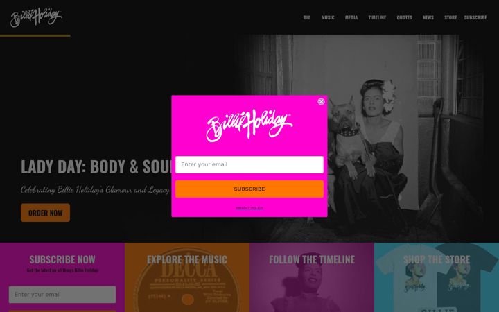 Screenshot of billieholiday.com
