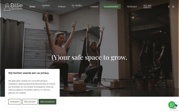 Screenshot of billieyoga.com
