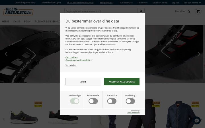 Screenshot of billig-arbejdstoj.dk
