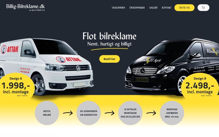 Screenshot of billig-bilreklame.dk