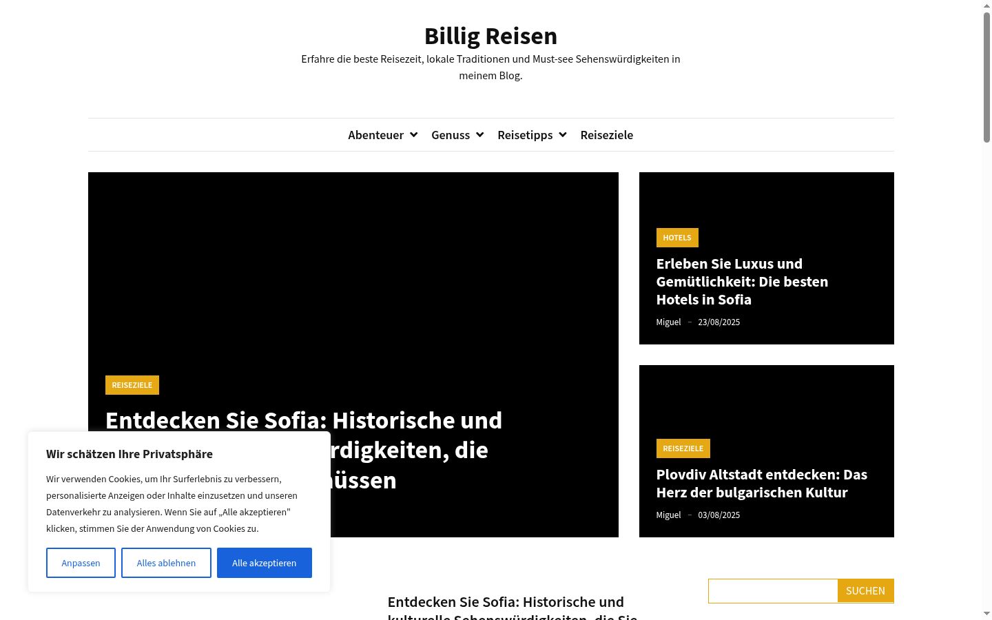 Képernyőkép a bármilyen interakció előtt megjelenő hozzájárulási bannerről