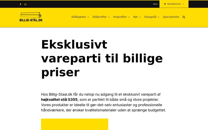 Screenshot of billig-staal.dk