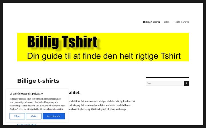 Screenshot of billig-tshirt.dk