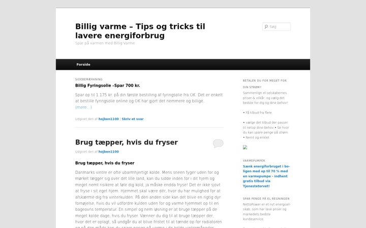 Screenshot of billig-varme.dk