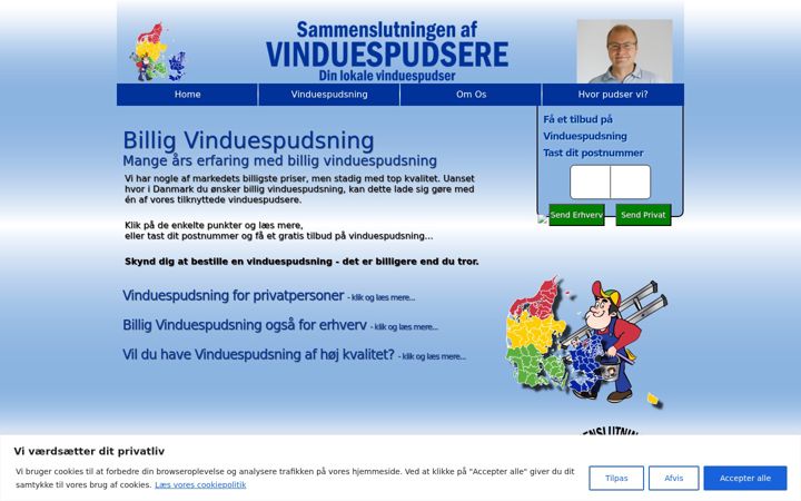 Screenshot of billig-vinduespudsning.dk