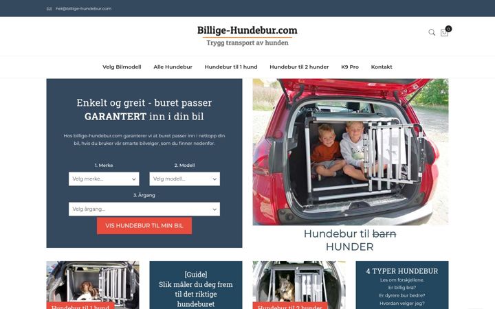 Screenshot of billige-hundebur.com