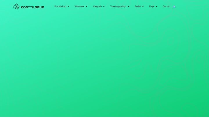 Screenshot of billigekosttilskud.dk