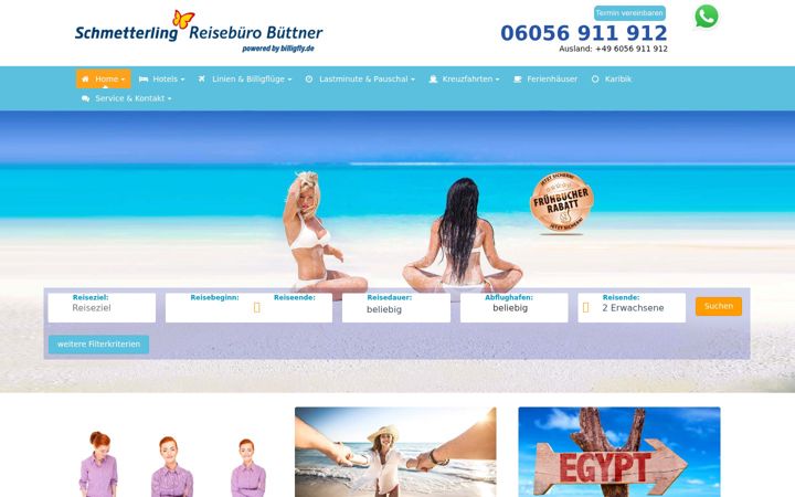 Screenshot of billigfly.de