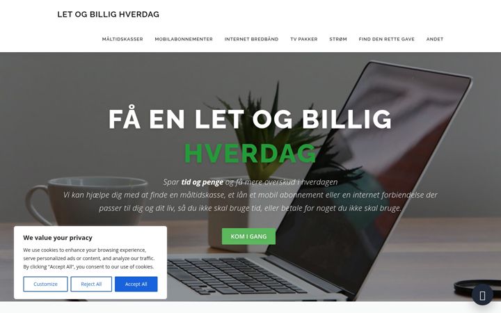 Screenshot of billighverdag.dk
