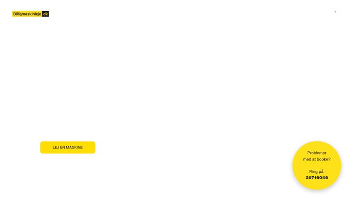 Screenshot of billigmaskinleje.dk