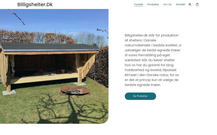 Screenshot of billigshelter.dk