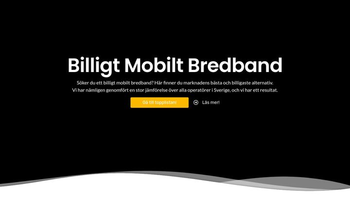 Screenshot of billigtmobiltbredband.net