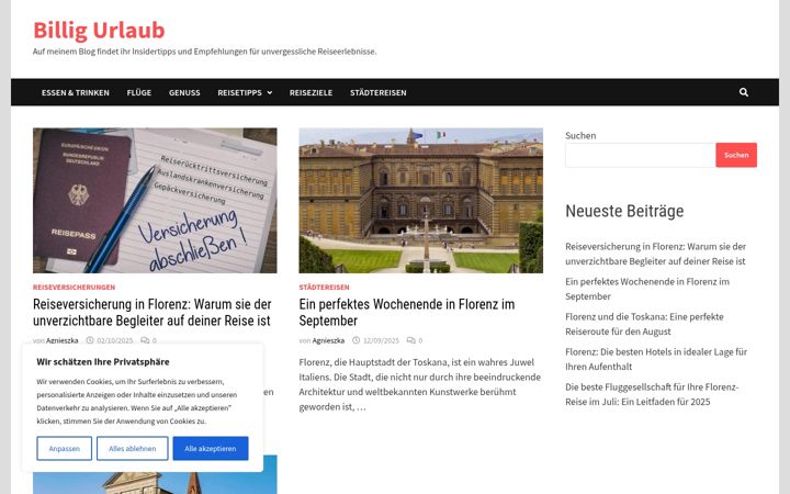 Screenshot of billigurlaub.info