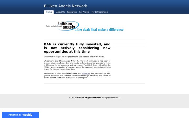 Screenshot of billikenangels.com