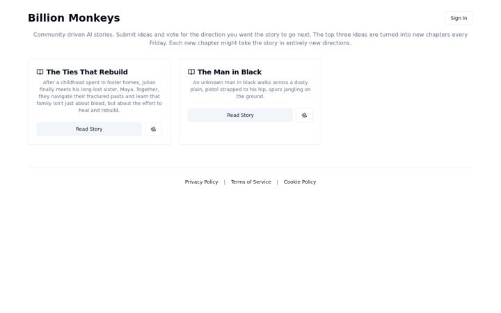 Screenshot of billion-monkeys.lovable.app