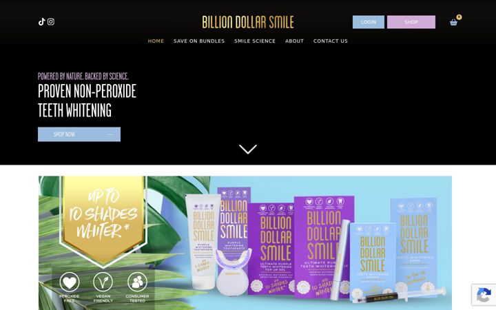 Screenshot of billiondollarsmile.com