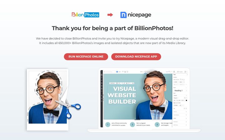Screenshot of billionphotos.com