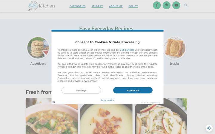 Screenshot of billiskitchen.com